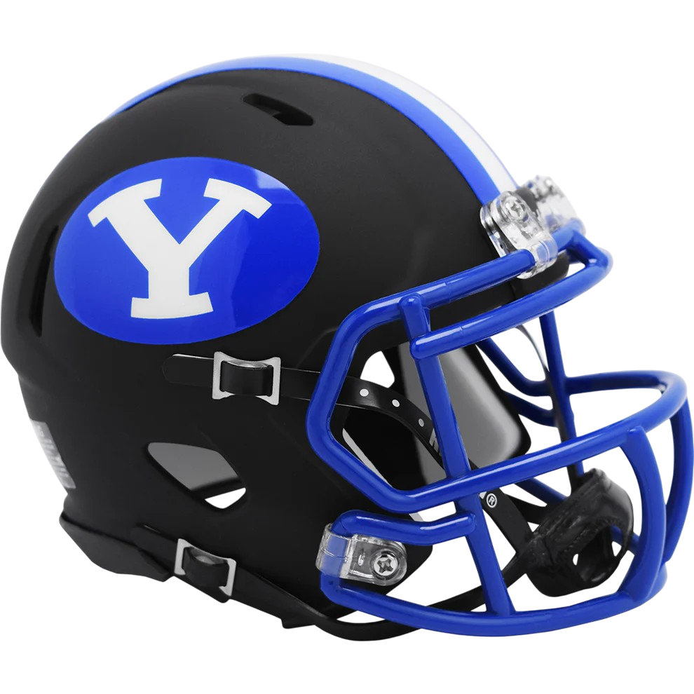 BYU Cougars Matte Black Blue Facemask Speed Mini